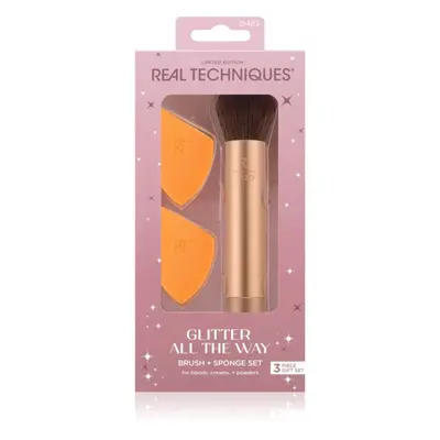 Real Techniques Glitter All The Way Sponge Set + Brush Set ecset szett