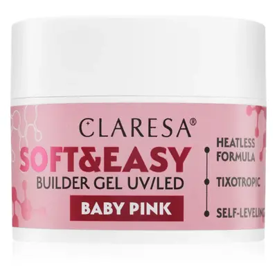 Claresa Soft&Easy Builder Gel alaplakk körmökre árnyalat Baby Pink 45 g