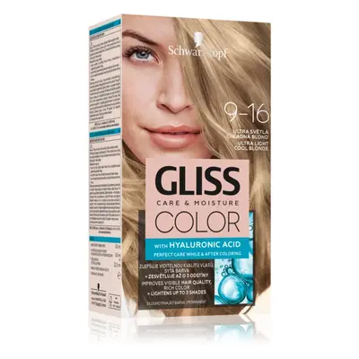 Schwarzkopf Gliss Color tartós hajfesték árnyalat 9-16 Ultra Light Cool Blonde 1 db