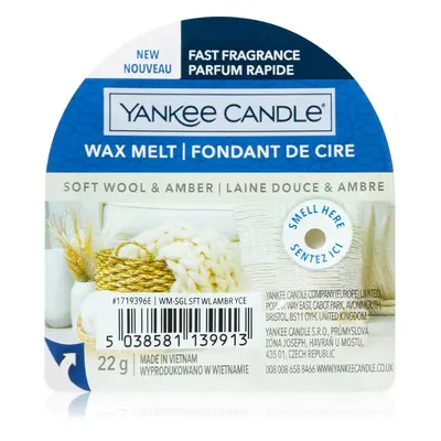 Yankee Candle Soft Wool & Amber illatos viasz aromalámpába 22 g