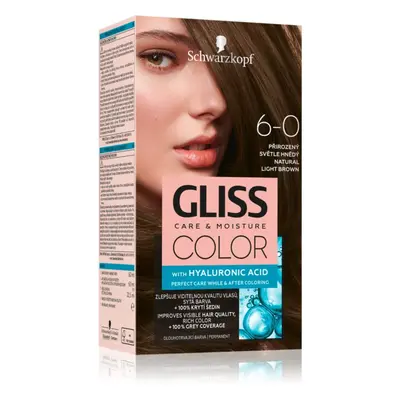 Schwarzkopf Gliss Color tartós hajfesték árnyalat 6-0 Natural Light Brown 1 db