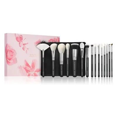 ZOEVA The Artists Brush Set Silver Ecsetkészlet táskával 1 db