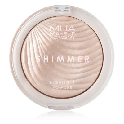 MUA Makeup Academy Shimmer kompakt púderes élénkítő arcra árnyalat Oyster Silk 8 g