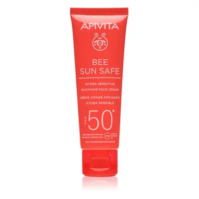 Apivita Bee Sun Safe Sensitive Face SPF50+ nyugtató és hidratáló krém SPF 50+ 50 ml