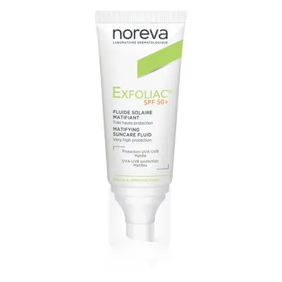 Noreva Exfoliac Mattifying Suncare Fluid SPF 50+ védő és mattító fluid arcra SPF 50+ 40 ml