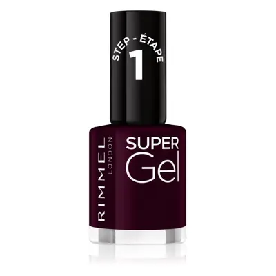 Rimmel Super Gel géles körömlakk UV/LED lámpa használata nélkül árnyalat 064 Plum Pudding 12 ml