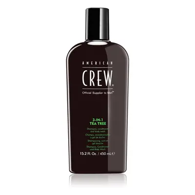 American Crew Hair & Body 3-IN-1 Tea Tree sampo, kondicionáló és tusfürdő 3 in 1 uraknak 450 ml