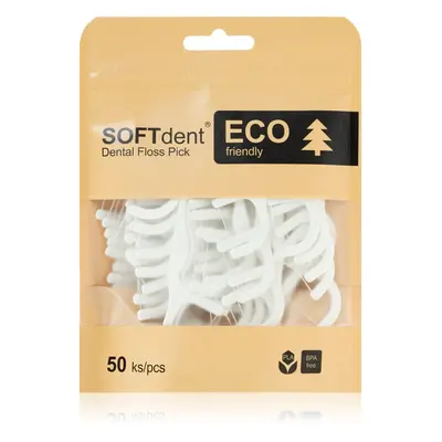 SOFTdent ECO Dental Floss Pick fogpiszkáló fogselyemmel 50 db