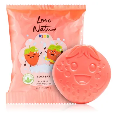 Oriflame Love Nature Kids Playful Strawberry tisztító kemény szappan a gyermek bőrre 75 g