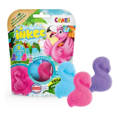 Craze INKEE Flamingo fürdőgolyó gyermekeknek 3x55 g