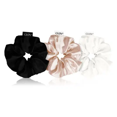 GLOV Satin Scrunchies L hajgumik Black/White/Sparkling Wine 3 db