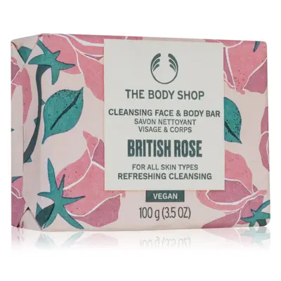 The Body Shop British Rose Cleansing Bar Szilárd szappan testre és arcra 100 g