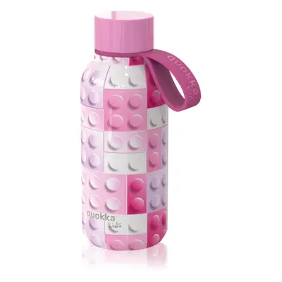 Quokka Solid Kids termopalack akasztóval Pink Bricks 330 ml