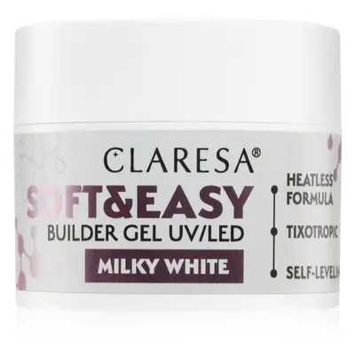 Claresa Soft&Easy Builder Gel alaplakk körmökre árnyalat Milky White 12 g