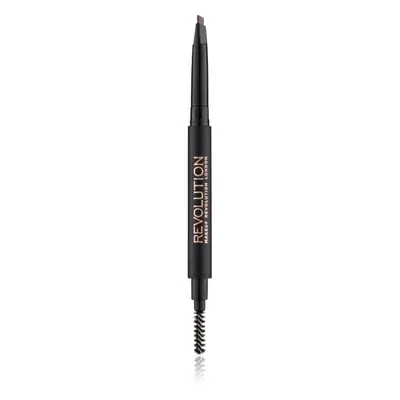 Makeup Revolution Duo Brow Definer precíz szemöldökceruza árnyalat Medium Brown 0.15 g