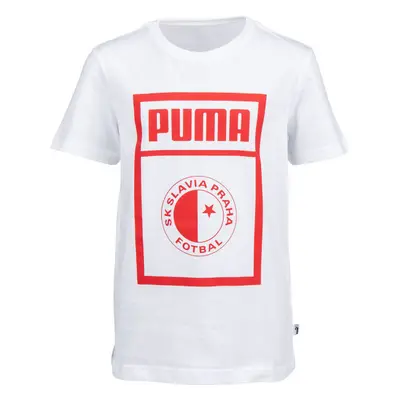 Puma SLAVIA PRAGUE GRAPHIC TEE JR Junior felső, fehér, méret