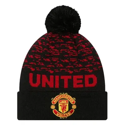 New Era MARL BOBBLE CUFF BEANIE MANCHESTER UNITED Téli sapka, fekete, méret