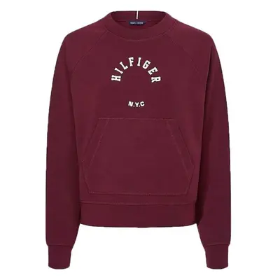 Tommy Hilfiger RLX SUEDED MODAL C-NK SWEATSHIRT Női pulóver, bordó, méret