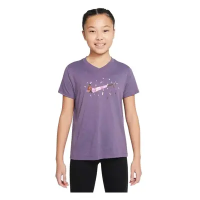 Nike NK DF TEE VNECK LGD ESSNTL+ Lány póló, lila, méret