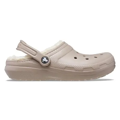 Crocs CLASSIC FUZZ LINED CLOG Női belebújós cipő, bézs, méret 36/37