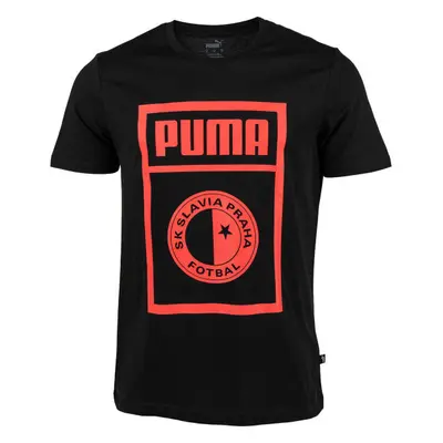 Puma SLAVIA PRAGUE GRAPHIC TEE Férfi póló, fekete, méret