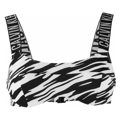 Calvin Klein INTENSE POWER-BRALETTE-UW-PRINT Női fürdőruha felső, fekete, méret