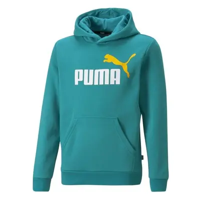 Puma ESS + COL BIG LOGO HOODIE FL B Fiú pulóver, zöld, méret