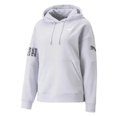 Puma POWER NOVA SHINE COLOR BLOCK HOODIE Női pulóver, lila, méret