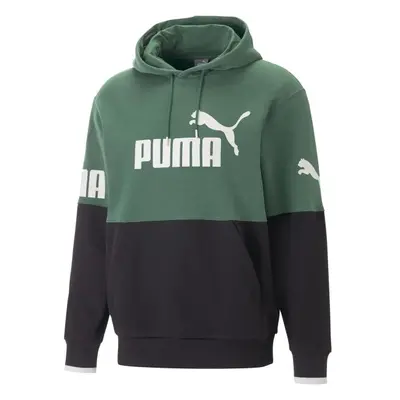 Puma POWER COLORBLOCK HOODIE Női pulóver, zöld, méret