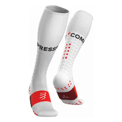 Compressport FULL SOCKS RUN Kompressziós futó térdzokni, fehér, méret