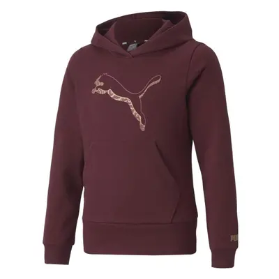 Puma ALPHA HOODIE FL G Lány pulóver, bordó, méret