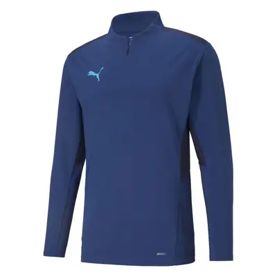 Puma TEAMCUP 1/4 ZIP TOP Férfi pulóver edzéshez, kék, méret