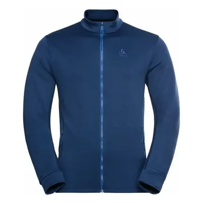 Odlo MID LAYER FULL ZIP BERRA Férfi cipzáras pulóver, sötétkék, méret