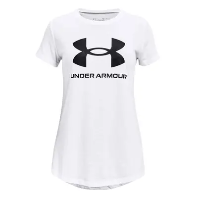 Under Armour LIVE SPORTSTYLE GRAPHIC SS Lány póló, fehér, méret