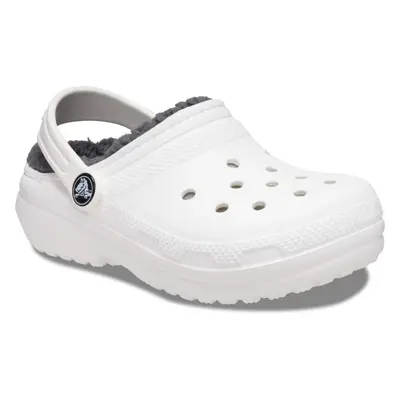 Crocs CLASSIC LINED CLOG K Uniszex gyerek belebújós cipő, fehér, méret 33/34