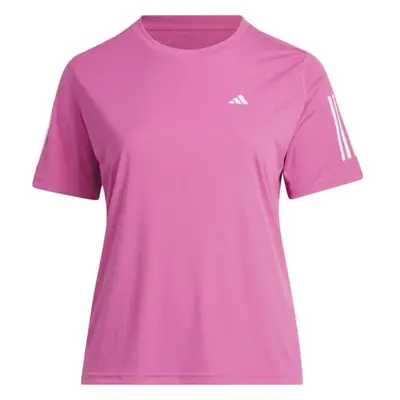 adidas OWN THE RUN TEE Női plus size póló futáshoz, rózsaszín, méret