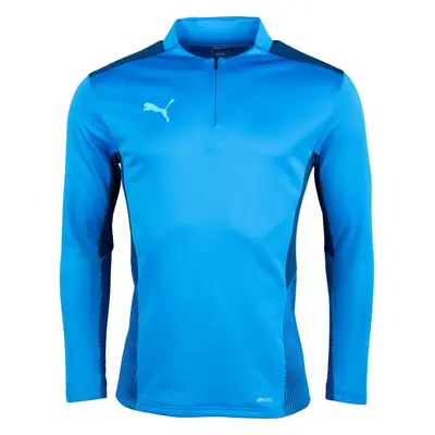 Puma TEAMCUP 1/4 ZIP TOP Férfi pulóver edzéshez, kék, méret