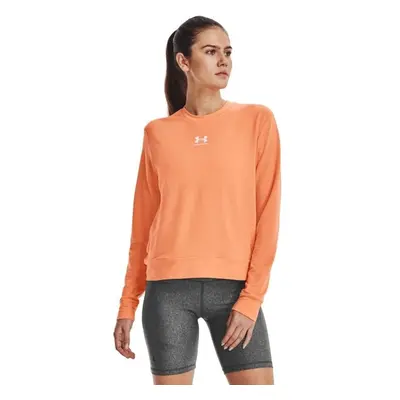 Under Armour RIVAL TERRY CREW Női pulóver, narancssárga, méret