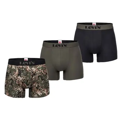 Levi's® MEN BACK IN SESSION TRUNK 3P Férfi boxeralsó, khaki, méret