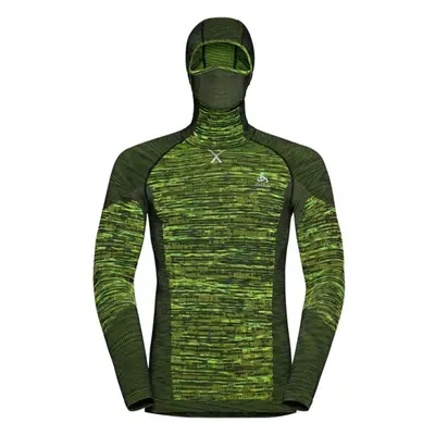 Odlo BL TOP WITH FACEMASK L/S BLACKCOMB ECO Funkcionális felső integrált maszkkal, zöld, méret