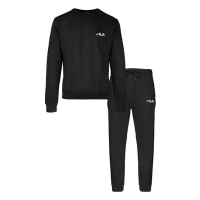 Fila BRUSHED COTTON FLEECE CREW Férfi pizsama, fekete, méret