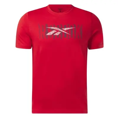 Reebok GS REEBOK LINEAR READ TEE Férfi póló, piros, méret