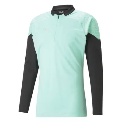 Puma TEAMCUP TRAINING 1/4 ZIP TOP Férfi sportos pulóver, világoszöld, méret