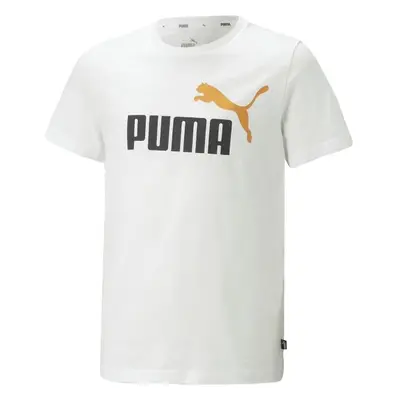 Puma ESS + COL LOGO TEE Fiú póló, fehér, méret