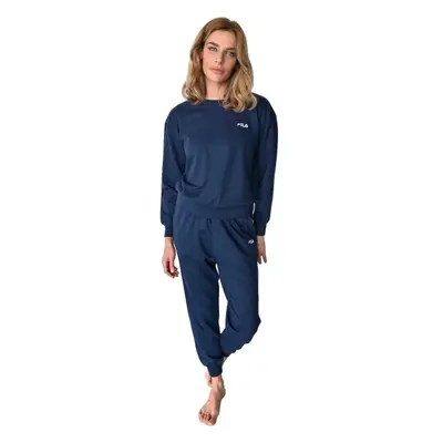 Fila FRENCH TERRY LS PYJAMAS W Női pizsama, sötétkék, méret