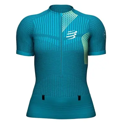 Compressport TRAIL POSTURAL SS TOP W Női futómez, türkiz, méret