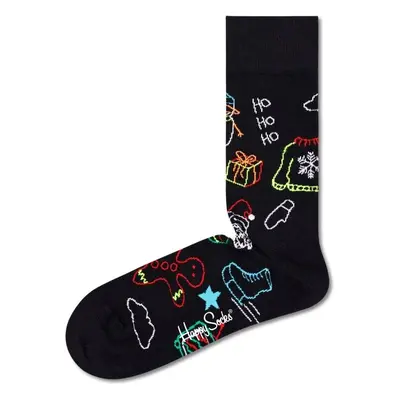 HAPPY SOCKS HO HO HO Klasszikus zokni, fekete, méret