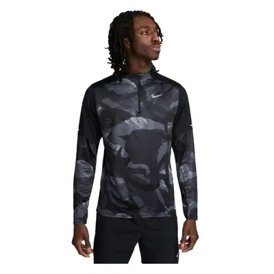 Nike DF ELMNT CAMO TOP HZ Férfi pulóver futáshoz, fekete, méret