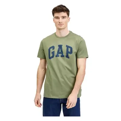 GAP V-BASIC LOGO T Férfi póló, khaki, méret