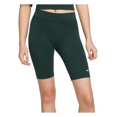 Nike NSW ESSNTL MR BIKER SHORT Női rövidnadrág, sötétzöld, méret